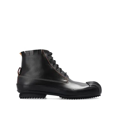 Maison Margiela Leather High-top Sneakers Men In Black