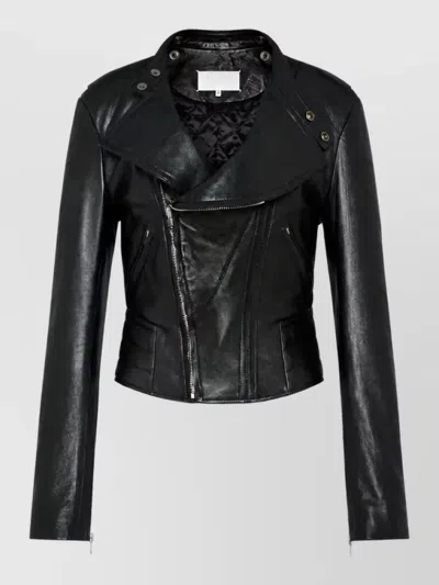 Maison Margiela Leather Jacket In Black