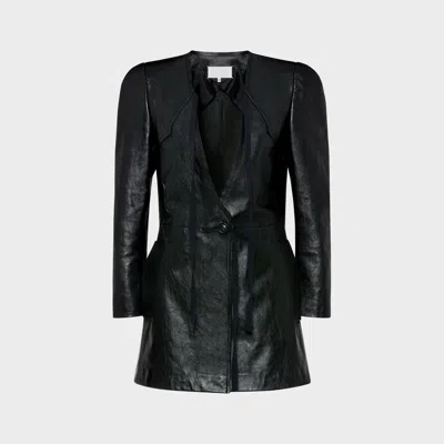 Maison Margiela Tie-fastening Leather Jacket In Black