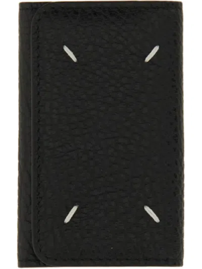 Maison Margiela Leather Keychain In Black