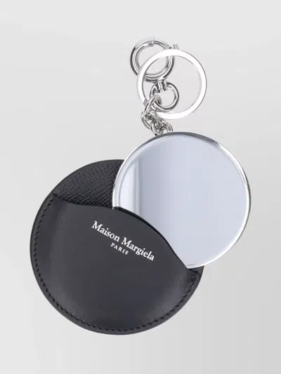 Maison Margiela Leather Keyring In Black