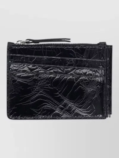 Maison Margiela Leather Keyring In Black