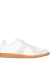 Maison Margiela White Sneakers With Smooth And Textured Accents In Multi