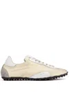 Maison Margiela Leather Lace-up Trainers In Yellow Pale/white/antique White
