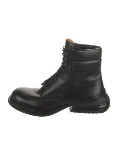 Pre-owned Maison Margiela Leather Lace-up Boots In Black