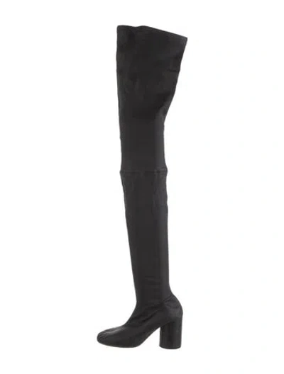 Pre-owned Maison Margiela Leather Lasercut Accents Sock Boots In Black