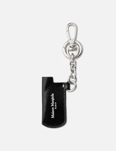Maison Margiela Leather Lighter Case Charm In Black