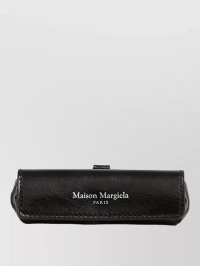 Maison Margiela Leather Lipstick Case Chain And Keyring In Brown