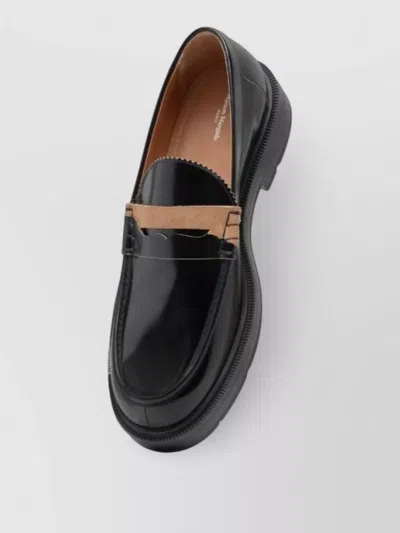 Maison Margiela Loafers Round Toe Chunky Sole Two Tone In Black
