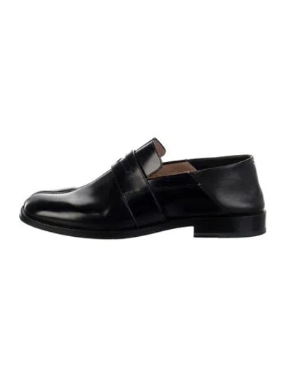 Pre-owned Maison Margiela Leather Loafers In Black