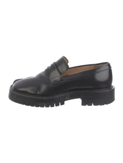 Pre-owned Maison Margiela Leather Loafers In Black