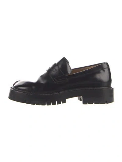 Pre-owned Maison Margiela Leather Loafers In Black