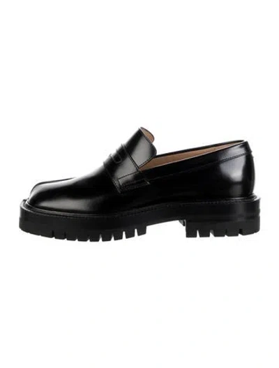 Pre-owned Maison Margiela Leather Loafers In Black