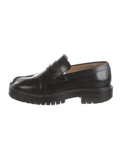 Pre-owned Maison Margiela Leather Loafers In Black