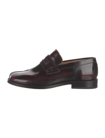 Pre-owned Maison Margiela Leather Loafers In Burgundy