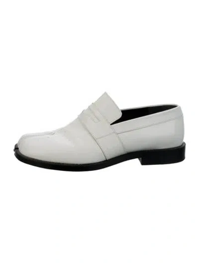 Pre-owned Maison Margiela Leather Loafers In White
