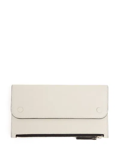 Maison Margiela Press-stud Leather Wallet In Nude