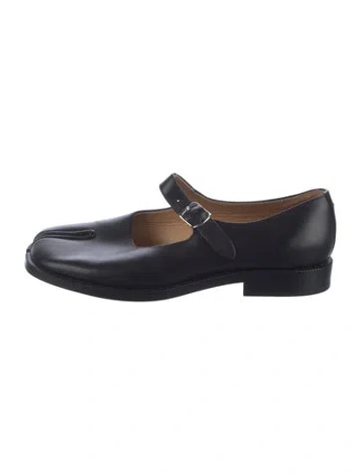 Pre-owned Maison Margiela Leather Mary Jane Flats In Black