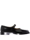 Maison Margiela Tabi Leather Mary Jane Shoes In Black