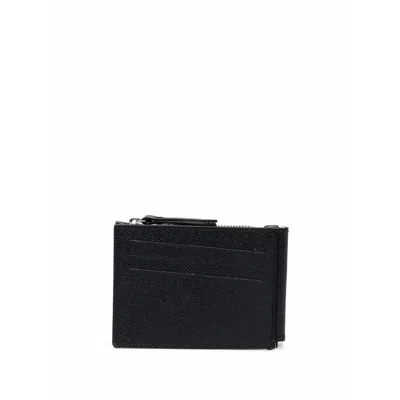 Maison Margiela Leather Money Clip Wallet In Black