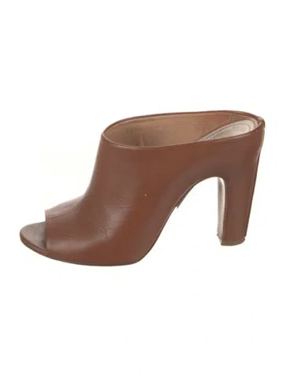 Pre-owned Maison Margiela Leather Mules In Brown