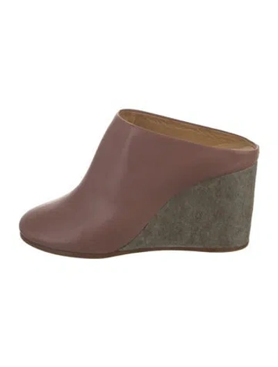 Pre-owned Maison Margiela Leather Mules In Brown