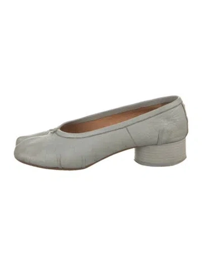 Pre-owned Maison Margiela Leather Mules In Gray