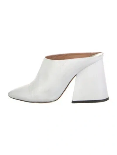 Pre-owned Maison Margiela Leather Mules In White