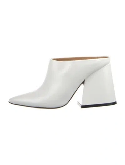 Pre-owned Maison Margiela Leather Mules In White