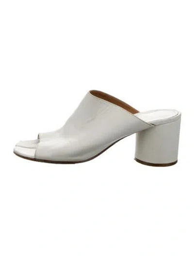 Pre-owned Maison Margiela Leather Mules In White