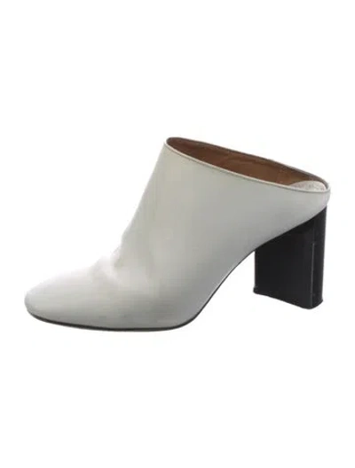 Pre-owned Maison Margiela Leather Mules In White