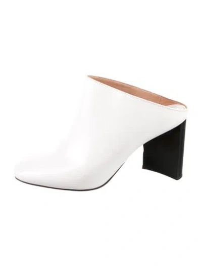 Pre-owned Maison Margiela Leather Mules In White
