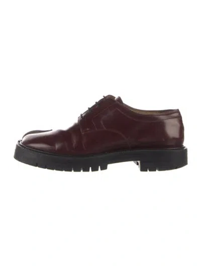 Pre-owned Maison Margiela Leather Oxfords In Burgundy
