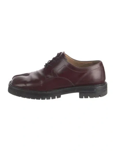 Pre-owned Maison Margiela Leather Oxfords In Burgundy