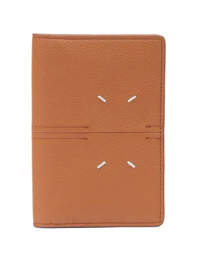 Maison Margiela Leather Passport Holder In Brown