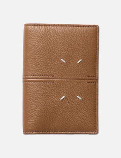 Maison Margiela Leather Passport Holder In Brown