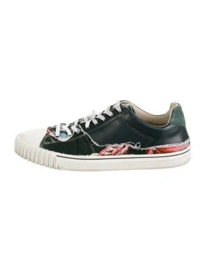 Pre-owned Maison Margiela Leather Patterned Sneakers In Green