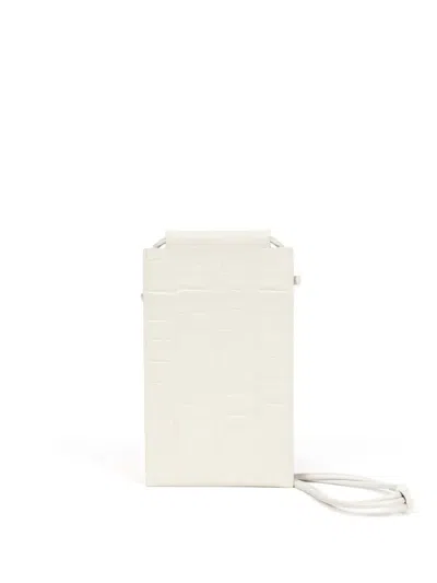 Maison Margiela Mixed-textured Leather Phone Case In White