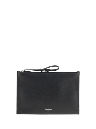 Maison Margiela Leather Pouch In Black