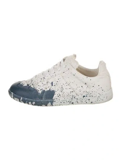 Pre-owned Maison Margiela Leather Printed Sneakers In Multi