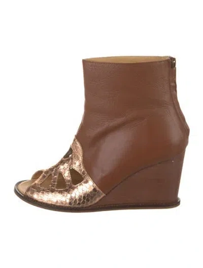 Pre-owned Maison Margiela Leather Pumps In Brown