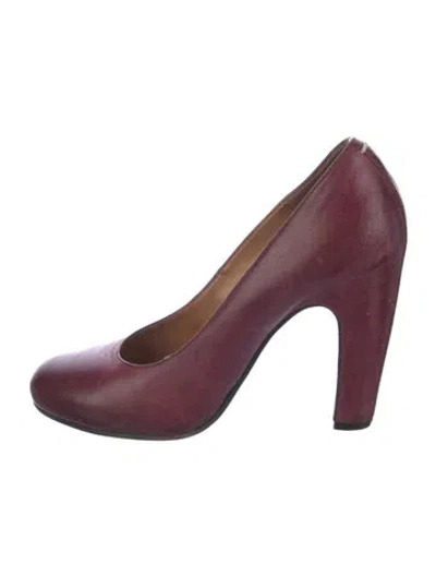 Pre-owned Maison Margiela Leather Pumps In Purple