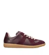 Maison Margiela Leather Replica Sneakers In Burgundy