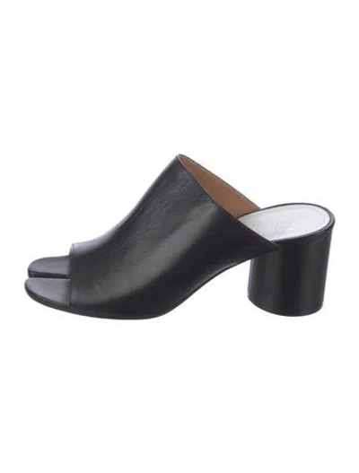 Pre-owned Maison Margiela Leather Slides In Black