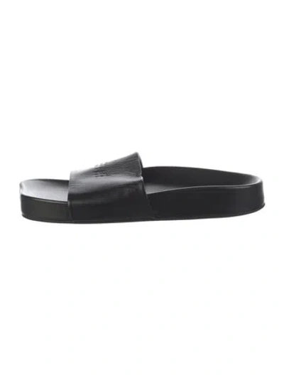 Pre-owned Maison Margiela Leather Slides In Black