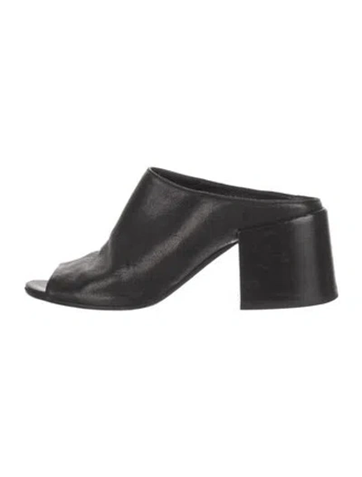 Pre-owned Maison Margiela Leather Slides In Black
