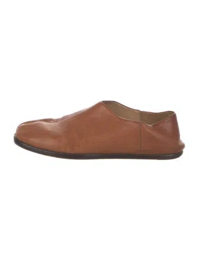 Pre-owned Maison Margiela Leather Slippers In Brown