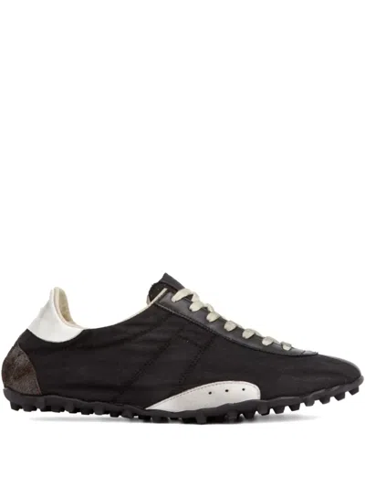 Maison Margiela Sprinter Leather And Suede-trimmed Twill Sneakers In Black