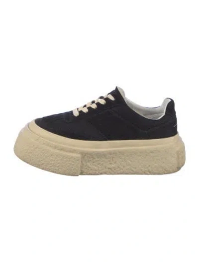 Pre-owned Maison Margiela Leather Sneakers In Black