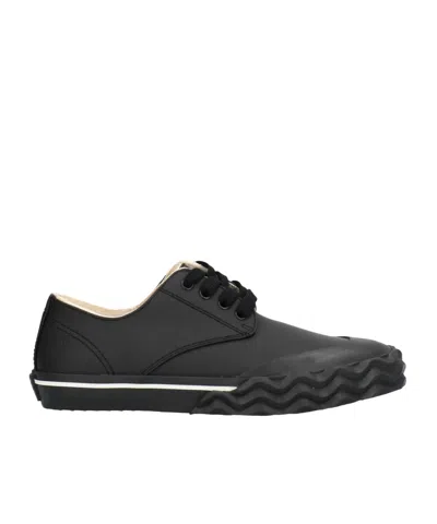 Maison Margiela Leather Sneakers In Black